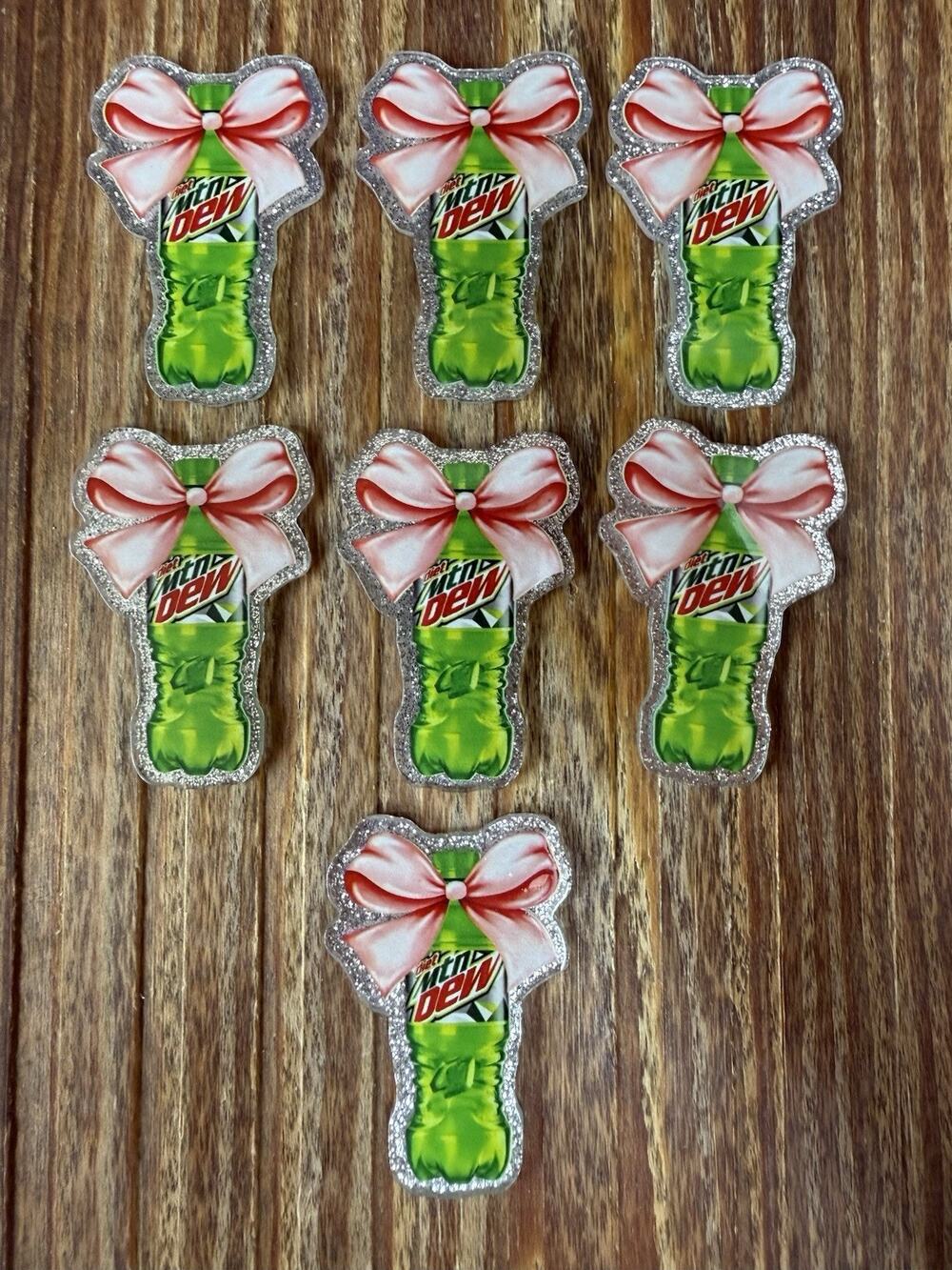 7 Pc Mountain Dew Acrylic Flatbacks